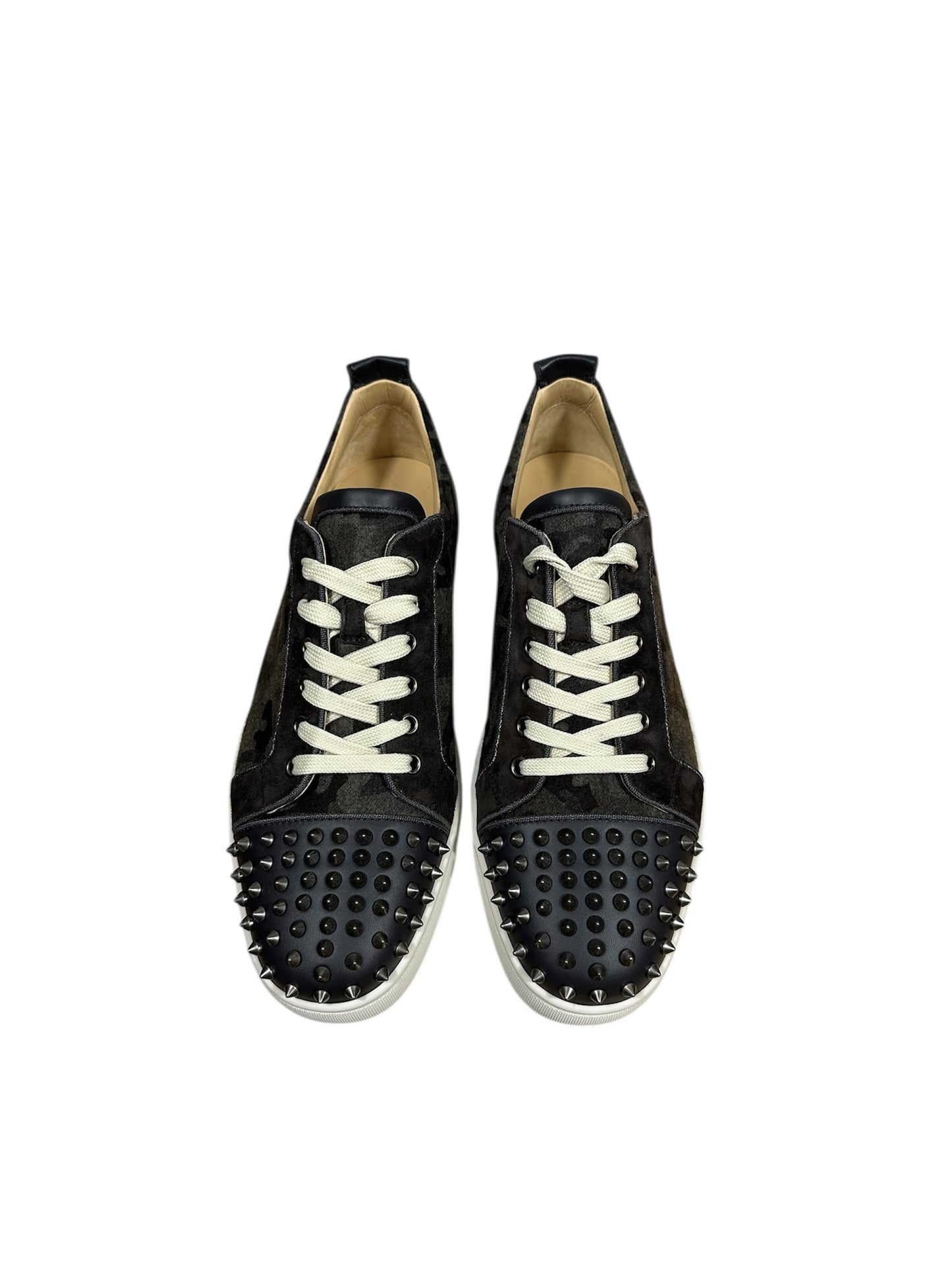 Christian Louboutin sneaker studded upper detail — FashnLuxe