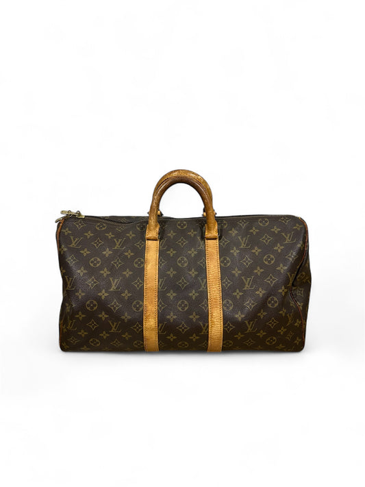 Louis Vuitton Keepall 45 Monogram canvas vintage front view — FashnLuxe