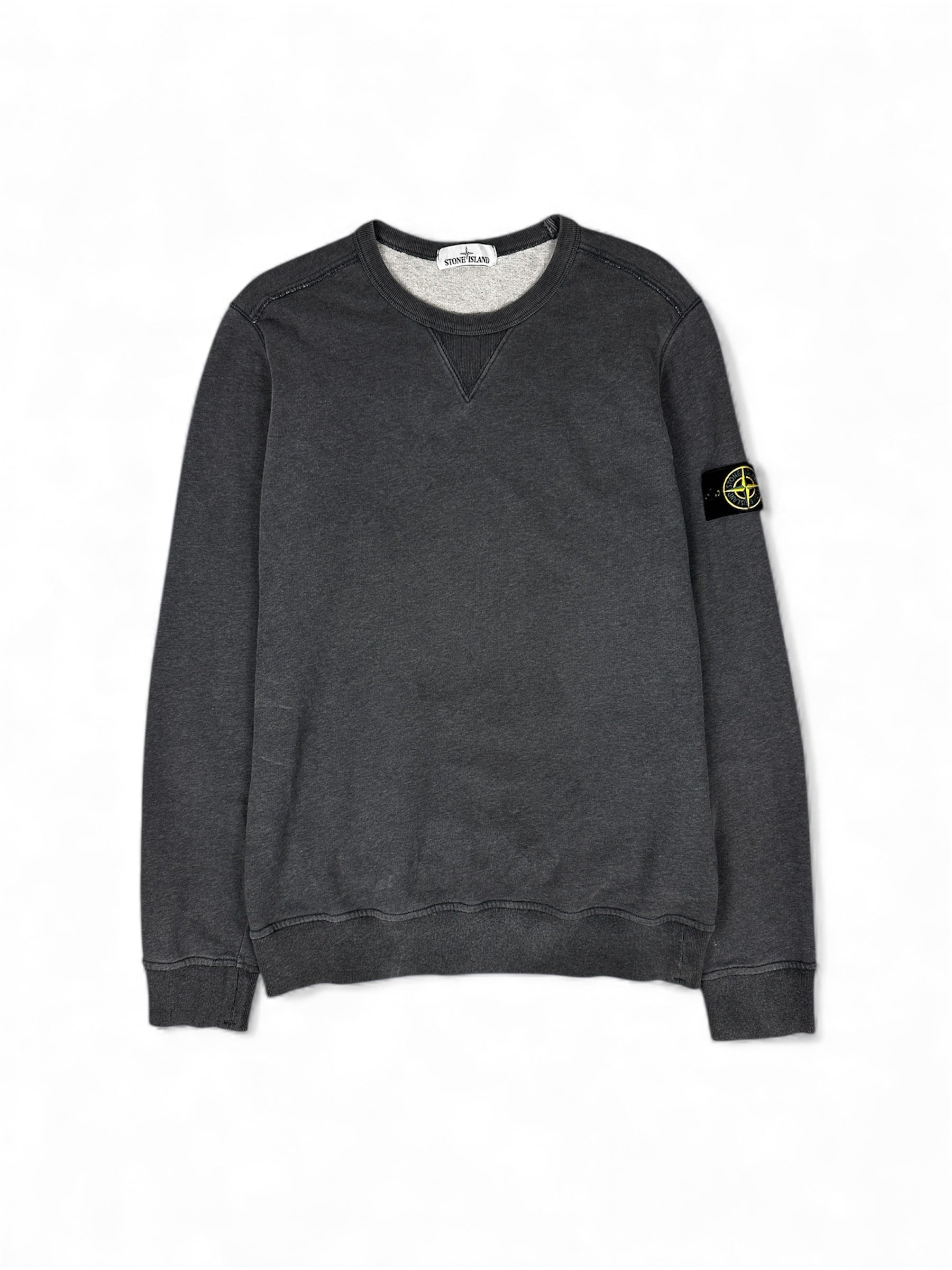 Stone Island crewneck sweatshirt compass badge front view — FashnLuxe