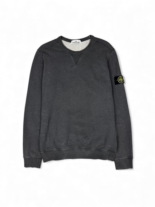 Stone Island crewneck sweatshirt compass badge front view — FashnLuxe