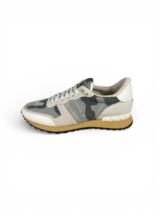 Valentino Rockrunner suede nylon sneaker side view — FashnLuxe