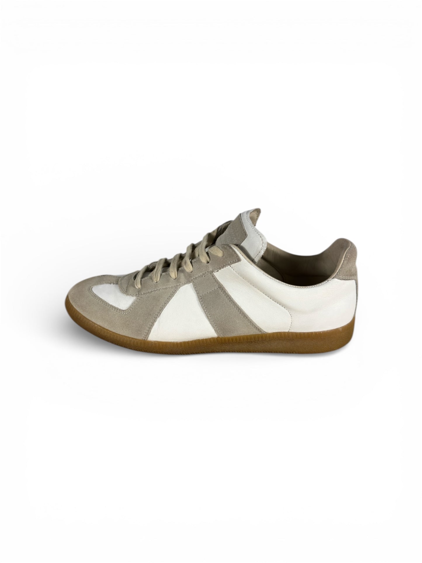 Maison Margiela leather sneaker painted toe cap side view — FashnLuxe
