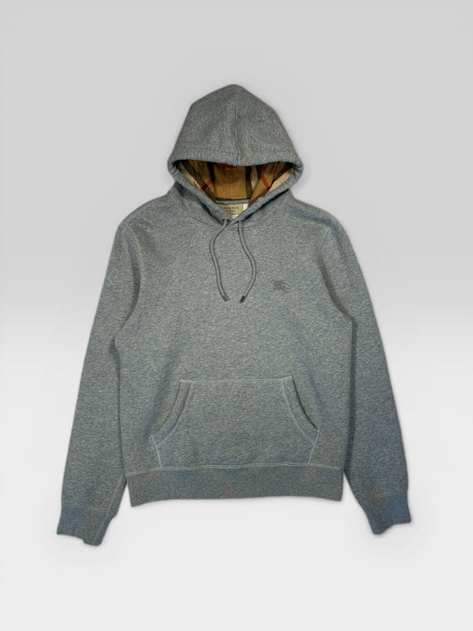 Burberry check hoodie front view with check lining — FashnLuxe