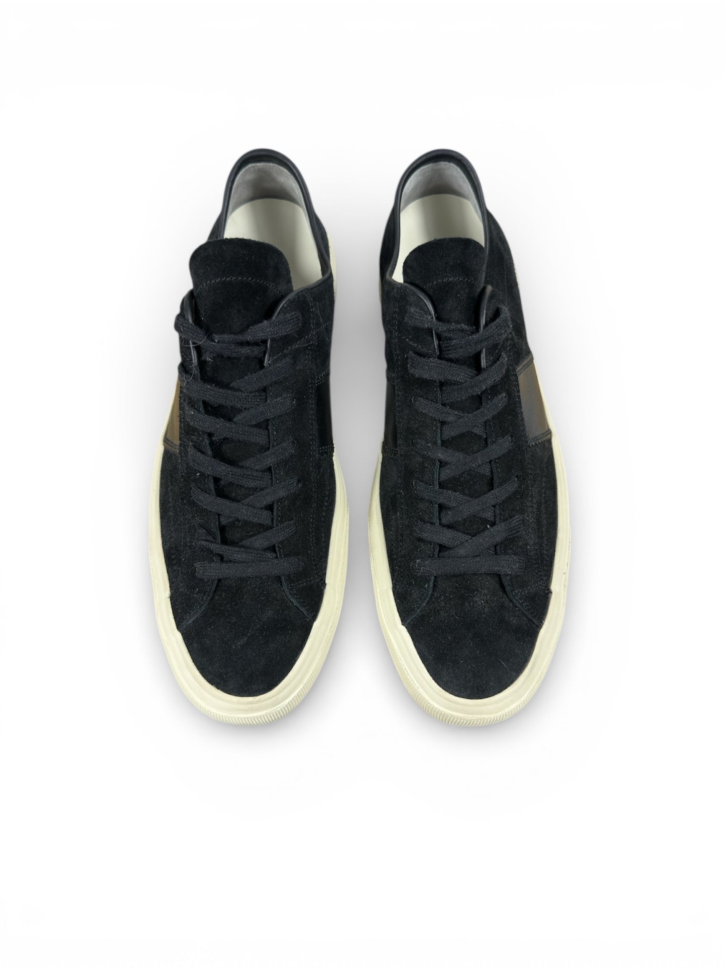 Tom Ford suede sneaker top view — FashnLuxe