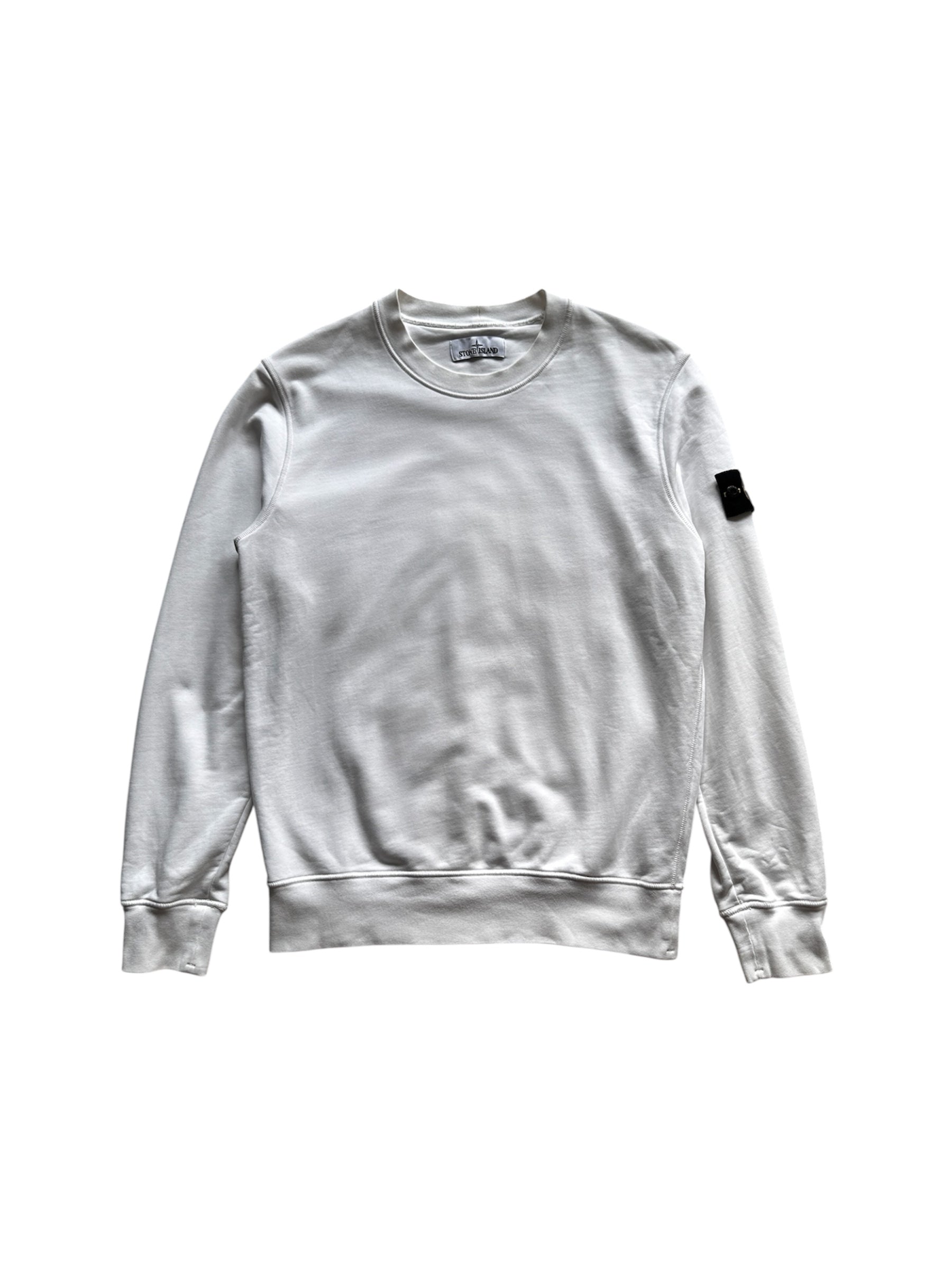 Stone Island garment-dyed sweatshirt front view — FashnLuxe