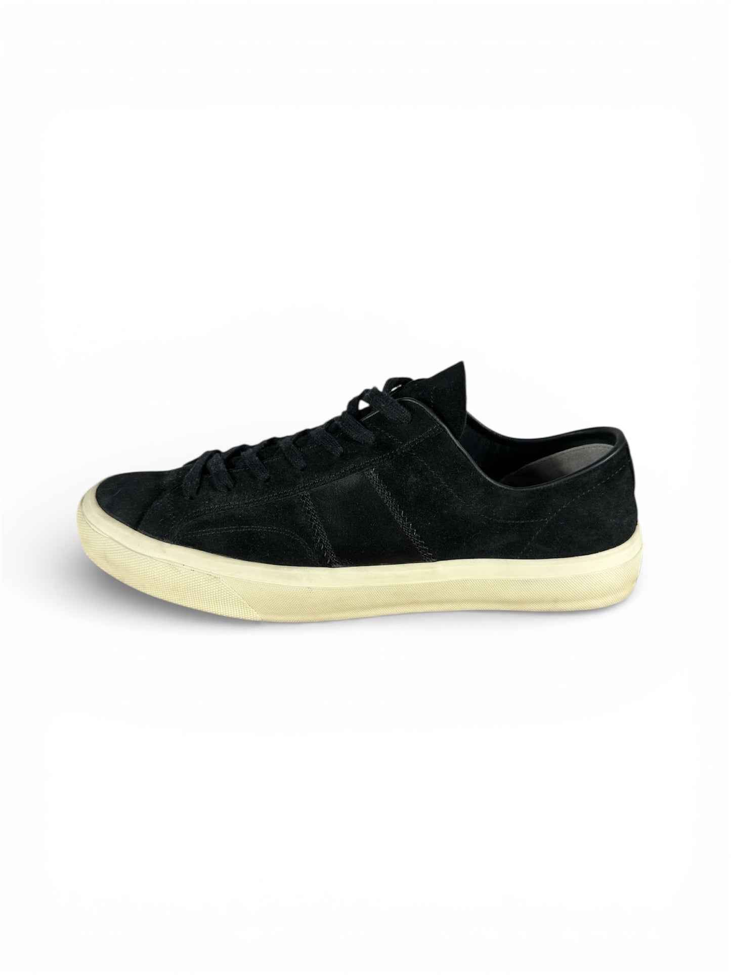 Tom Ford suede sneaker side profile view — FashnLuxe