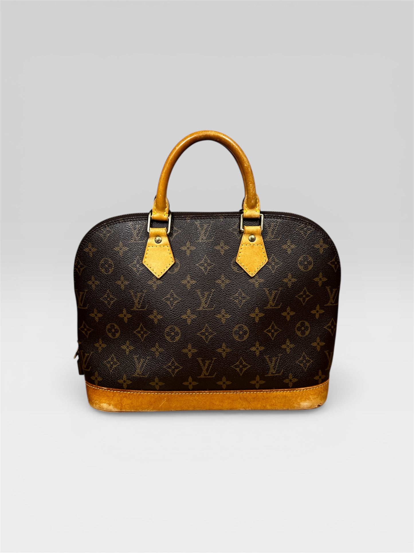 Louis Vuitton Alma PM double zip closure detail — FashnLuxe