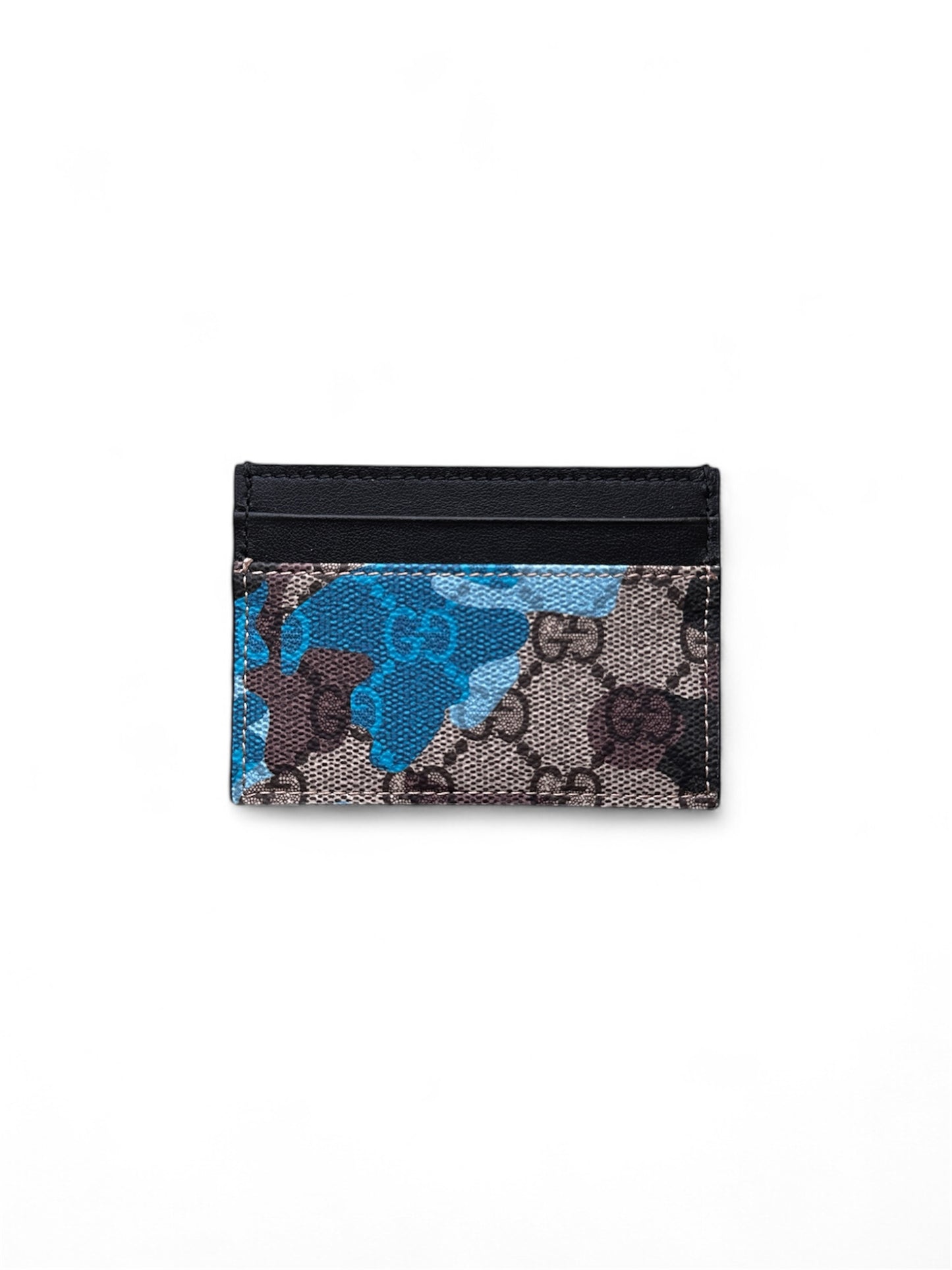 Gucci camo canvas cardholder with GG hardware — FashnLuxe