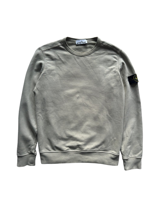 Stone Island crewneck sweatshirt with compass badge front view — FashnLuxe