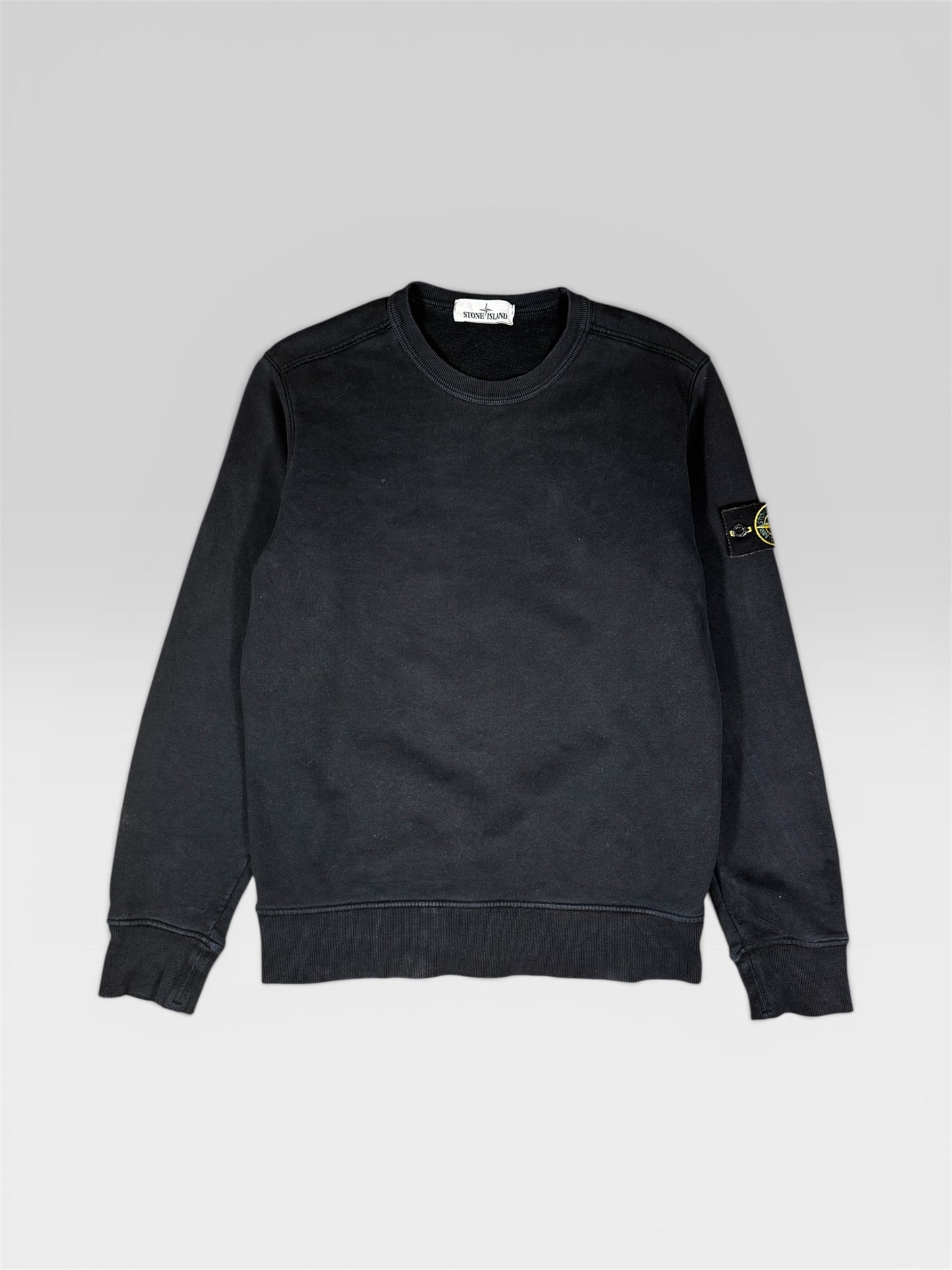 Stone Island crewneck sweatshirt compass badge front view — FashnLuxe