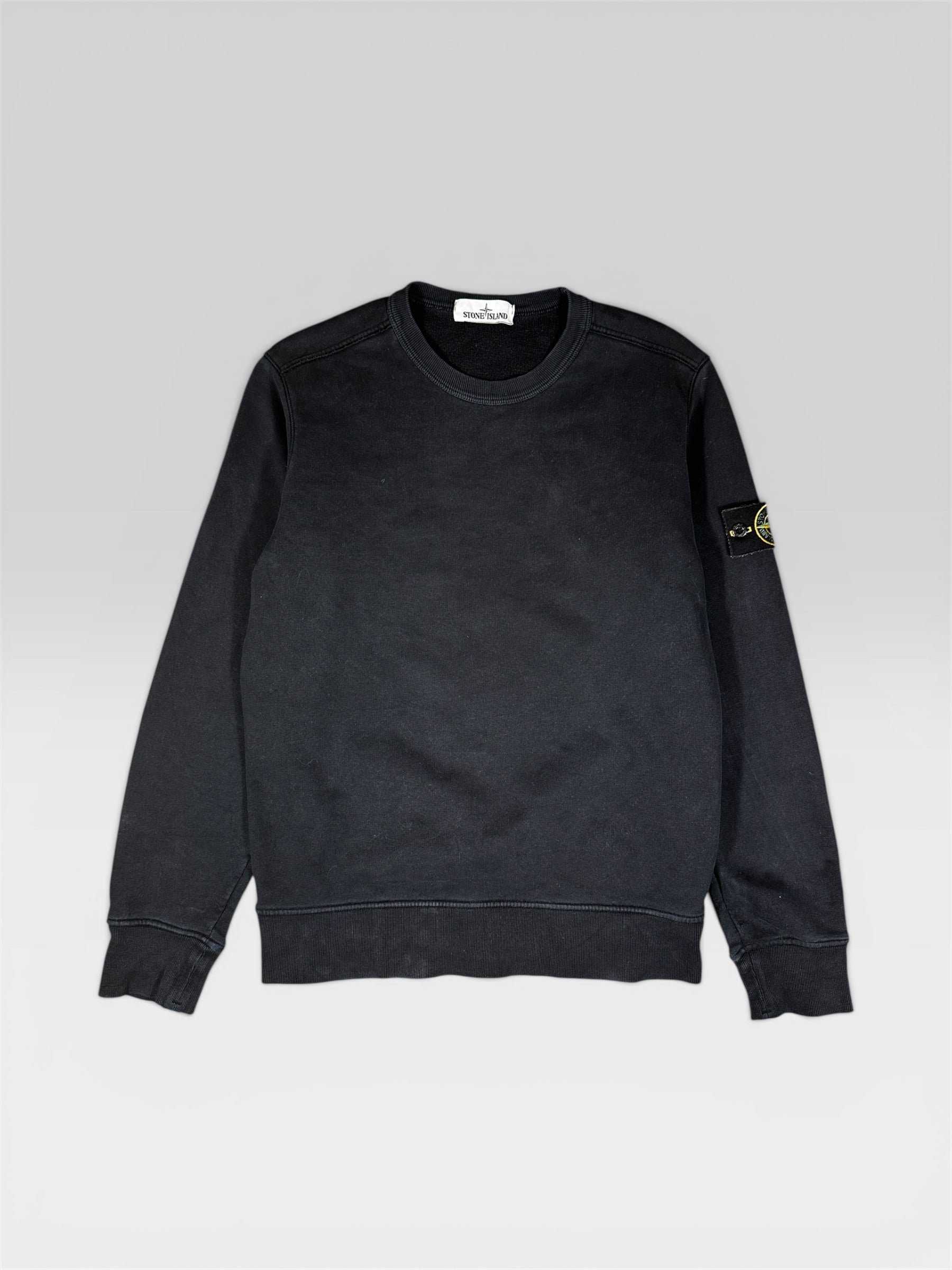 Stone Island crewneck sweatshirt compass badge front view — FashnLuxe