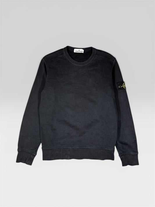 Stone Island crewneck sweatshirt compass badge front view — FashnLuxe