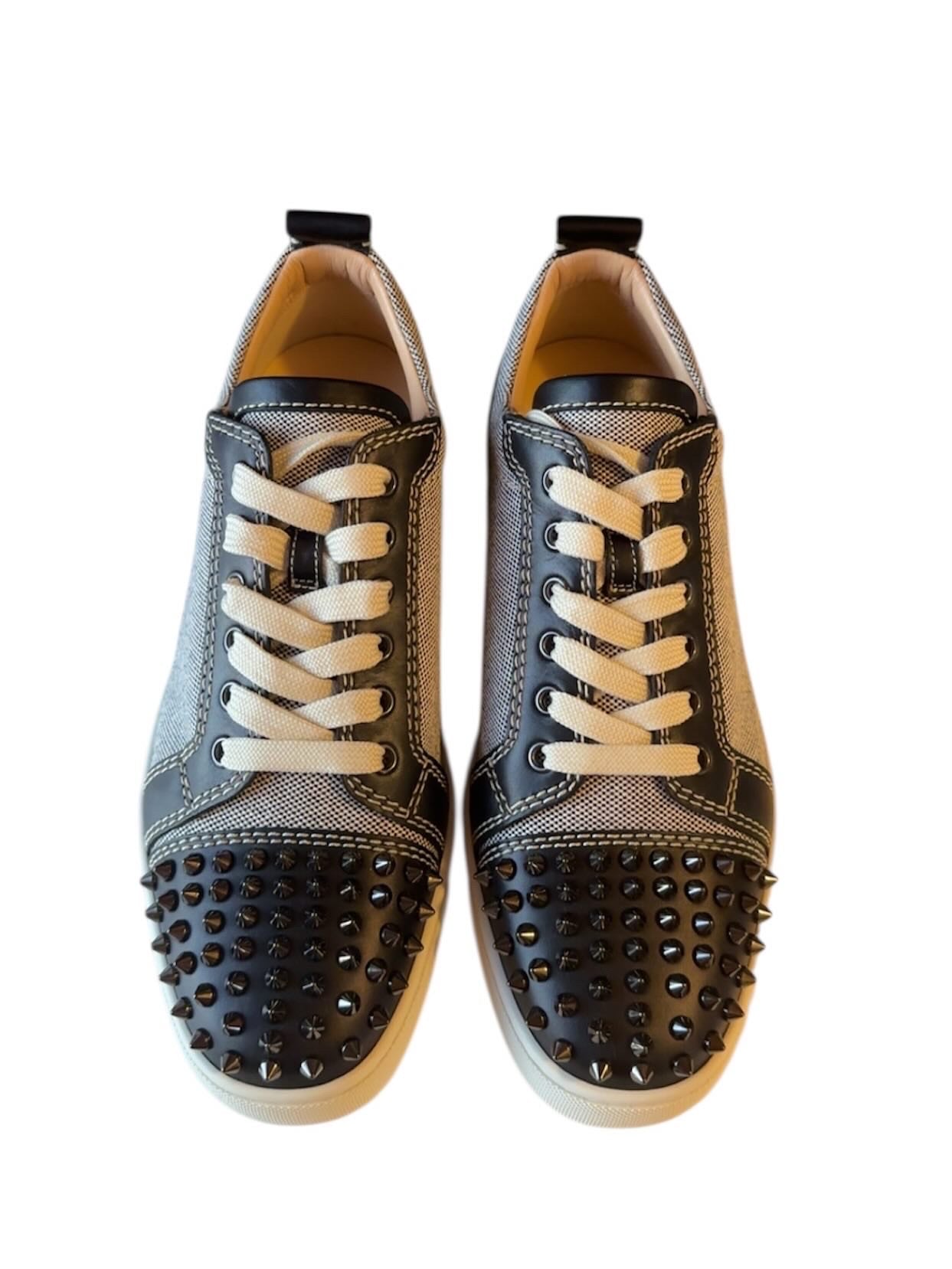 Christian Louboutin Junior Spikes spiked leather upper detail — FashnLuxe
