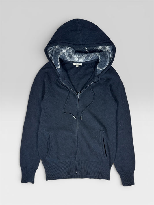 Burberry wool zip hoodie slim fit front view — FashnLuxe