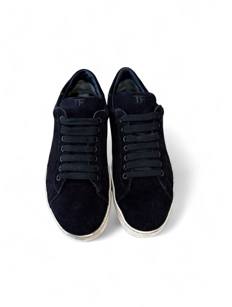 Tom Ford suede sneaker top view — FashnLuxe