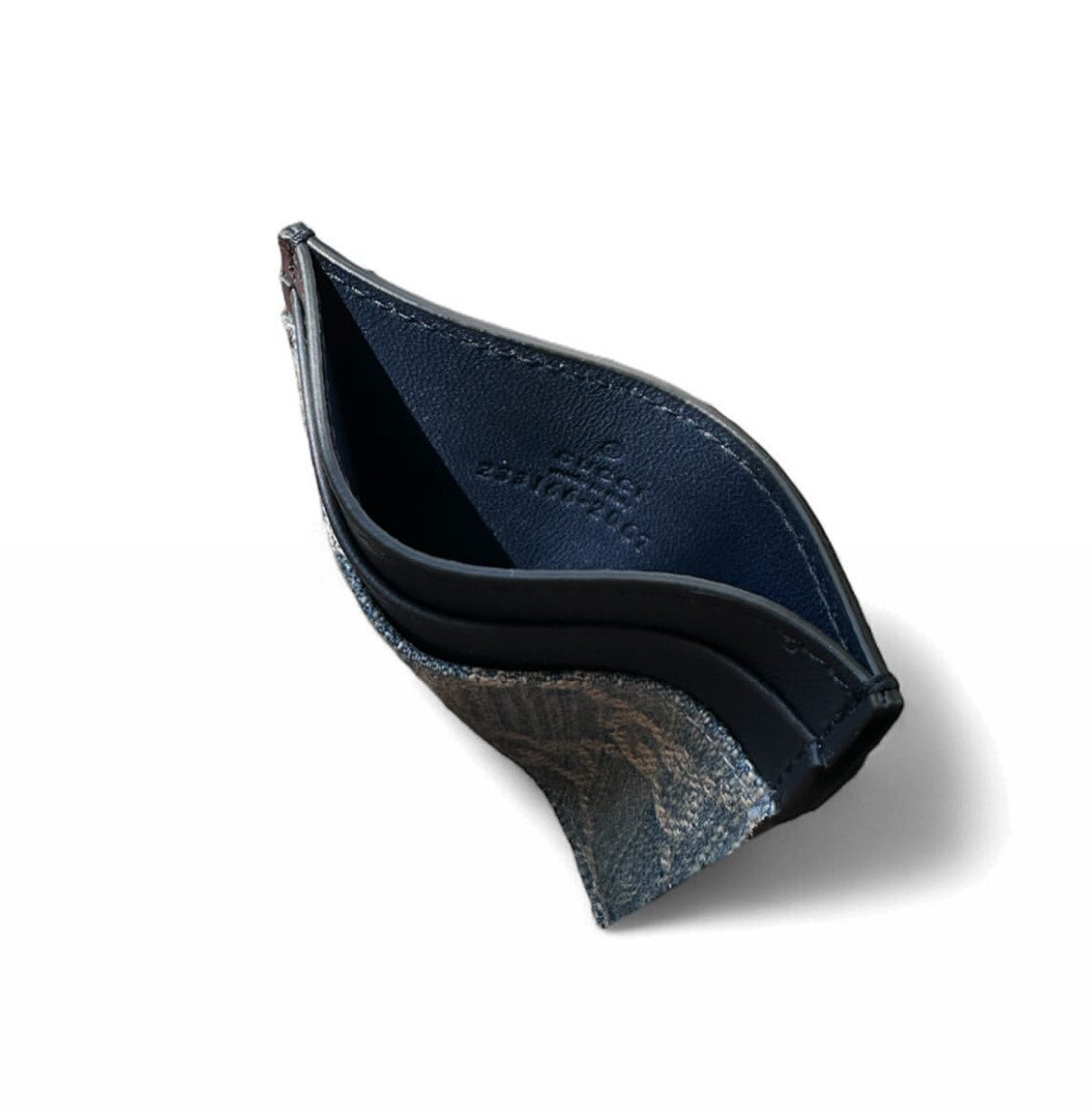 Gucci denim cardholder interior card slots — FashnLuxe