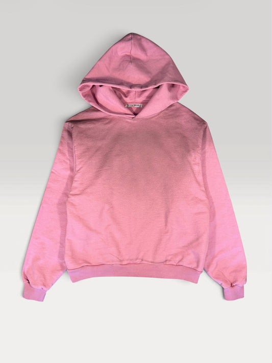 Acne Studios 1996 hoodie in faded pink, front view with clean blank chest